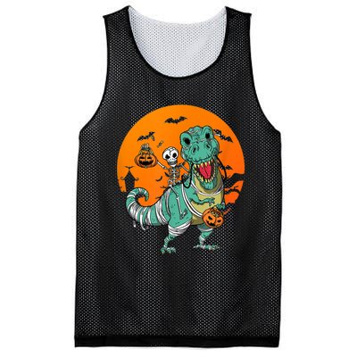 Trex Skeleton Pumpkin Halloween Costume Mesh Reversible Basketball Jersey Tank