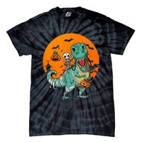 Trex Skeleton Pumpkin Halloween Costume Tie-Dye T-Shirt