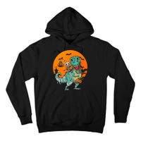 Trex Skeleton Pumpkin Halloween Costume Tall Hoodie