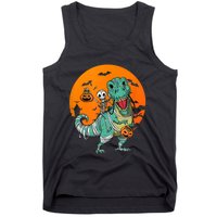 Trex Skeleton Pumpkin Halloween Costume Tank Top