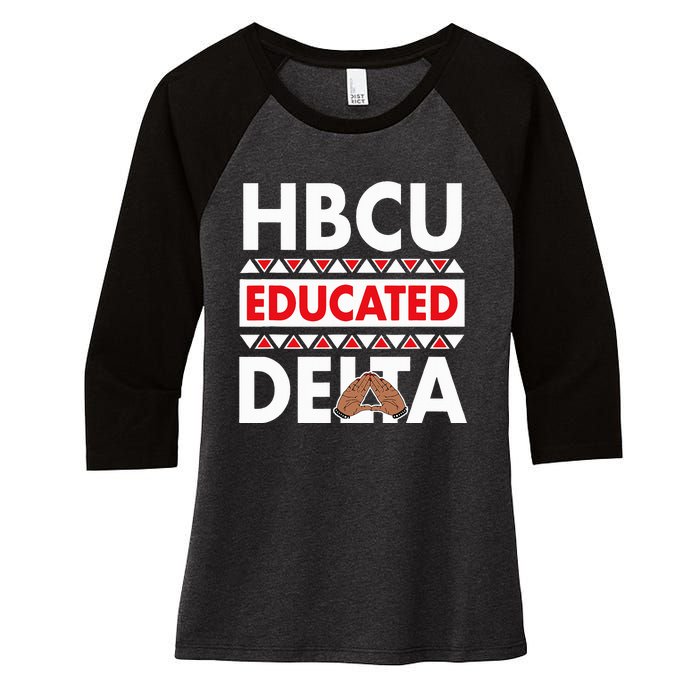 Theta Sorority Paraphernalia Delta 1913 Hbcu Women's Tri-Blend 3/4-Sleeve Raglan Shirt