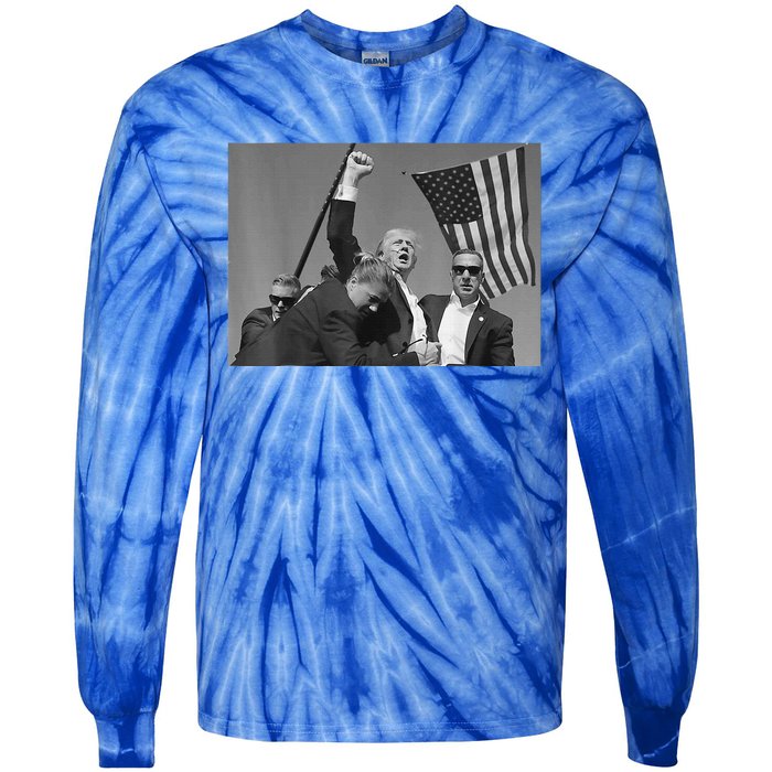 Trump Shot Pennsylvania 14th July Rally Shot Legend Usa 2024 Tie-Dye Long Sleeve Shirt