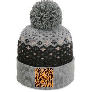 Tiger Stripes Pattern The Baniff Cuffed Pom Beanie