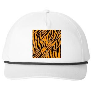 Tiger Stripes Pattern Snapback Five-Panel Rope Hat