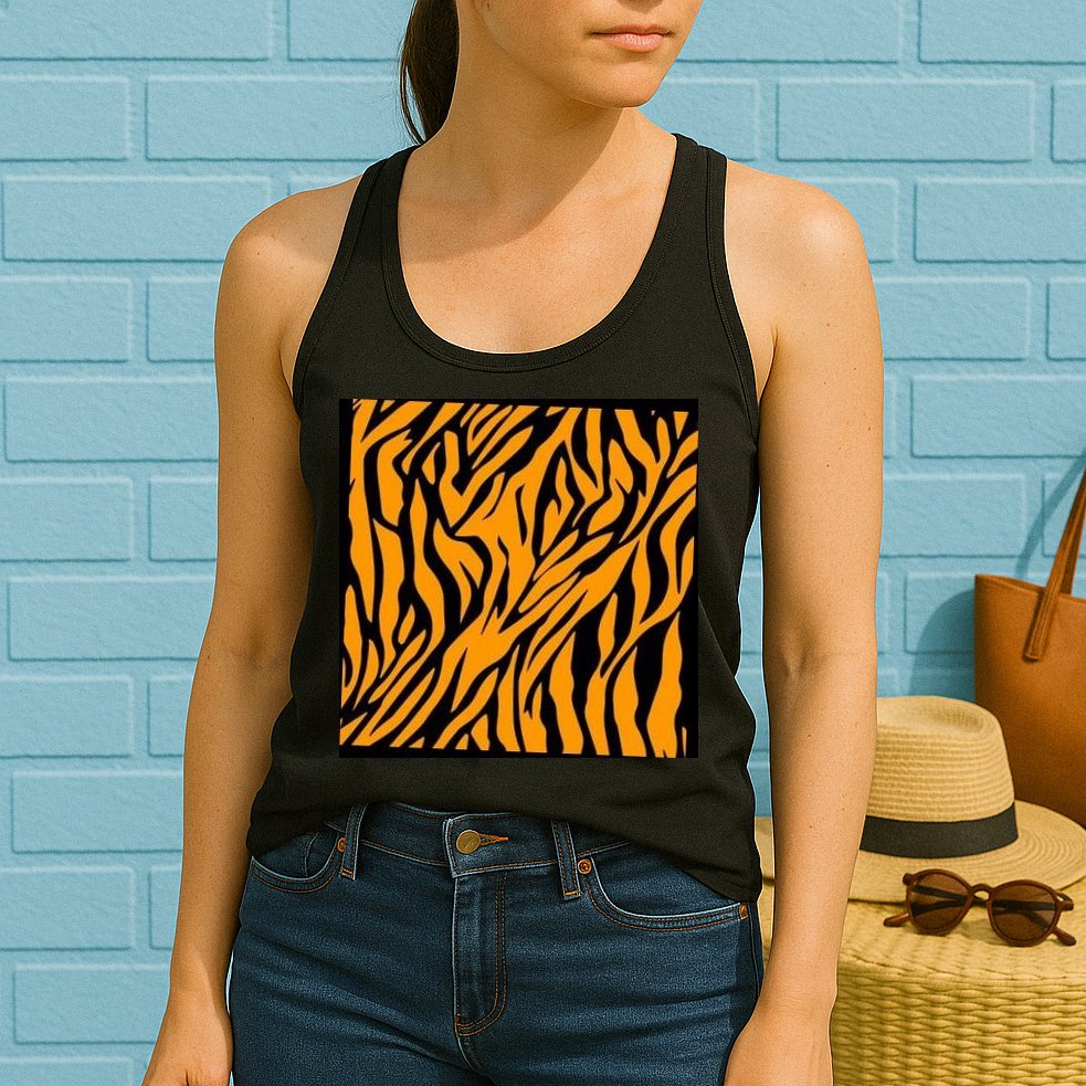 Tiger Stripes Pattern Womens Tank Top