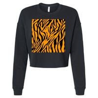 Tiger Stripes Pattern Cropped Pullover Crew