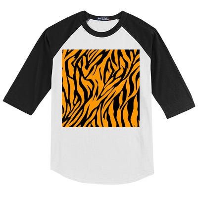 Tiger Stripes Pattern Kids Colorblock Raglan Jersey
