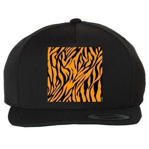 Tiger Stripes Pattern Wool Snapback Cap