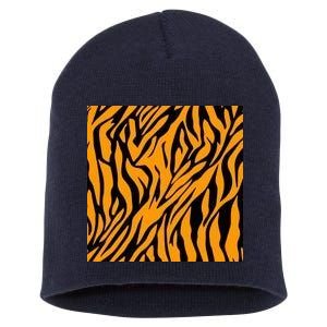 Tiger Stripes Pattern Short Acrylic Beanie