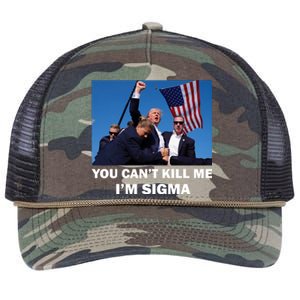 Trump Shot Pennsylvania Rally You CanT Kill Me IM Sigma Retro Rope Trucker Hat Cap