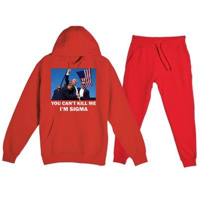 Trump Shot Pennsylvania Rally You CanT Kill Me IM Sigma Premium Hooded Sweatsuit Set