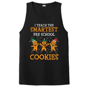 Teach Smartest Preschool Cookies Teacher Christmas Xmas PosiCharge Competitor Tank