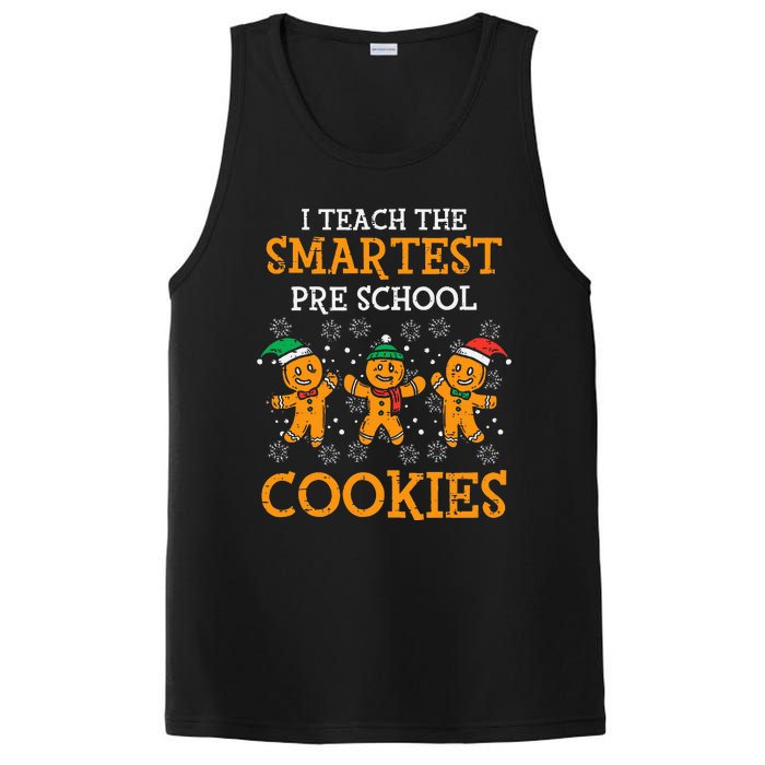 Teach Smartest Preschool Cookies Teacher Christmas Xmas PosiCharge Competitor Tank