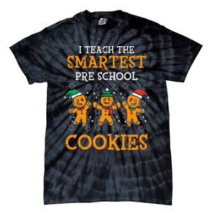 Teach Smartest Preschool Cookies Teacher Christmas Xmas Tie-Dye T-Shirt