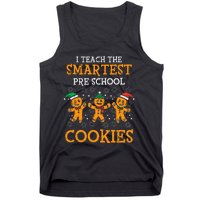 Teach Smartest Preschool Cookies Teacher Christmas Xmas Tank Top