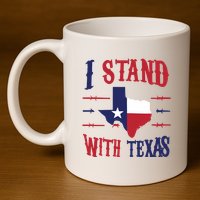 Texas Strong Patriotic Texas Pride 11oz C Handle Ceramic Mug