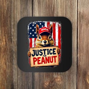 The Squirrel Peanut Squirrel Maga American Flag Justice For Peanut Gift Coaster