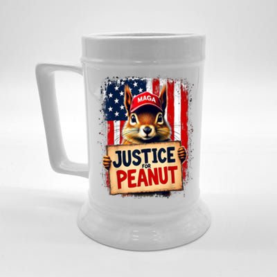 The Squirrel Peanut Squirrel Maga American Flag Justice For Peanut Gift Beer Stein