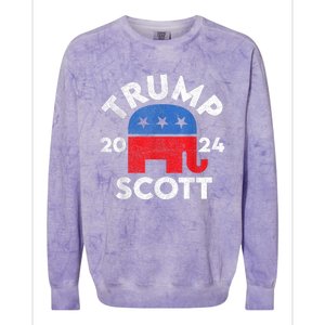 Trump Scott President Trump 2024 Colorblast Crewneck Sweatshirt