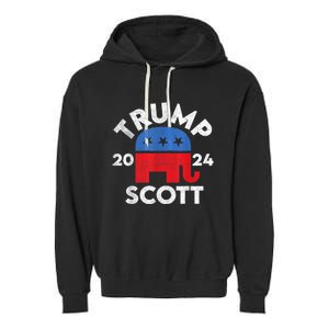 Trump Scott President Trump 2024 Garment-Dyed Fleece Hoodie