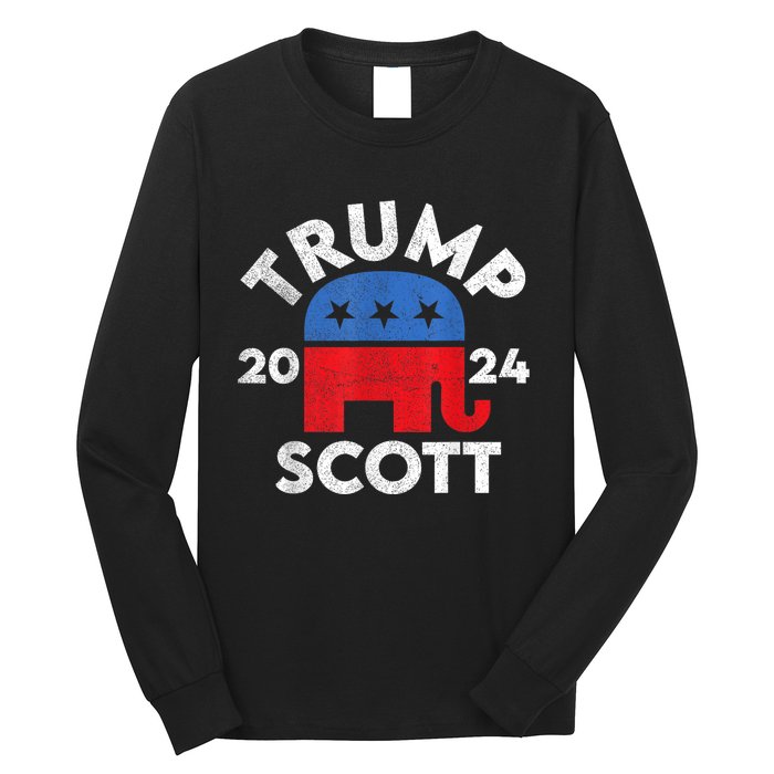 Trump Scott President Trump 2024 Long Sleeve Shirt