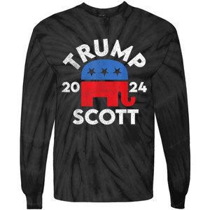 Trump Scott President Trump 2024 Tie-Dye Long Sleeve Shirt