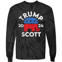 Trump Scott President Trump 2024 Tie-Dye Long Sleeve Shirt