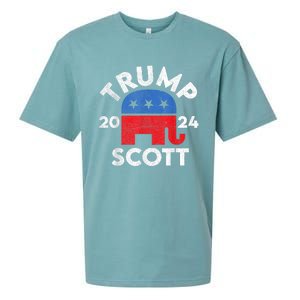 Trump Scott President Trump 2024 Sueded Cloud Jersey T-Shirt