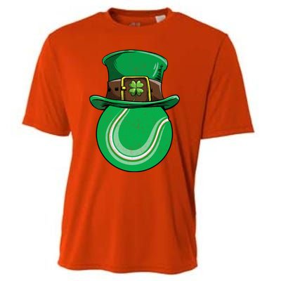 Tennis St Patricks Day Ball Leprechaun Shamrock Great Gift Cooling Performance Crew T-Shirt