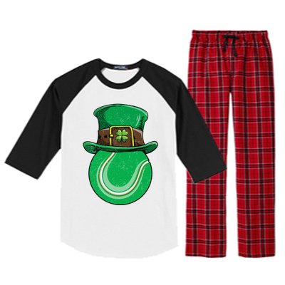 Tennis St Patricks Day Ball Leprechaun Shamrock Great Gift Raglan Sleeve Pajama Set