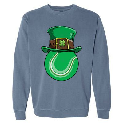 Tennis St Patricks Day Ball Leprechaun Shamrock Great Gift Garment-Dyed Sweatshirt