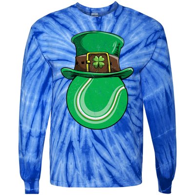 Tennis St Patricks Day Ball Leprechaun Shamrock Great Gift Tie-Dye Long Sleeve Shirt