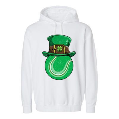 Tennis St Patricks Day Ball Leprechaun Shamrock Great Gift Garment-Dyed Fleece Hoodie