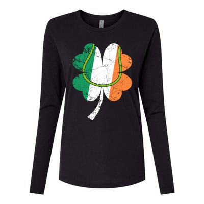 Tennis St Patricks Day Catcher Pitcher Shamrock Gift Womens Cotton Relaxed Long Sleeve T-Shirt