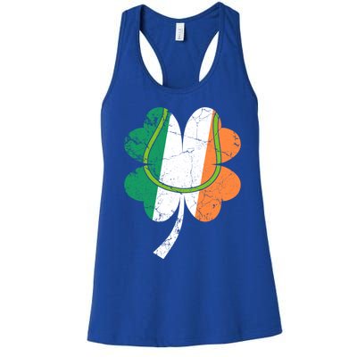 Tennis St Patricks Day Catcher Pitcher Shamrock Gift Women's Racerback Tank