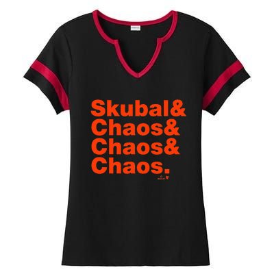 Tarik Skubal & Pitching Chaos Detroit Baseball Ladies Halftime Notch Neck Tee