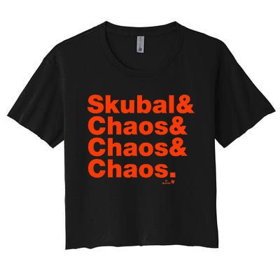 Tarik Skubal & Pitching Chaos Detroit Baseball Women's Crop Top Tee