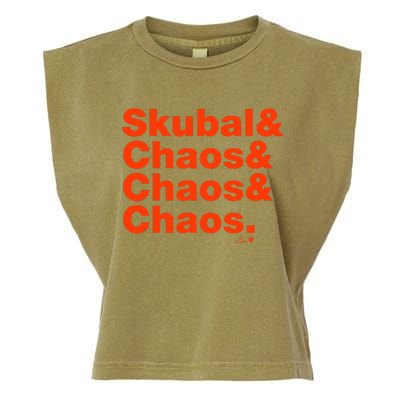 Tarik Skubal & Pitching Chaos Detroit Baseball Garment-Dyed Women's Muscle Tee