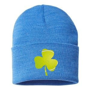 Tennis St Patricks Day Funny Gift Distressed Irish Shamrock Gift Sustainable Knit Beanie