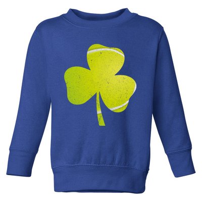 Tennis St Patricks Day Funny Gift Distressed Irish Shamrock Gift Toddler Sweatshirt