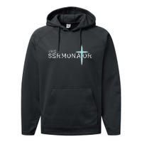 The Sermonator Pastor Appreciation Christian Cross Performance Fleece Hoodie