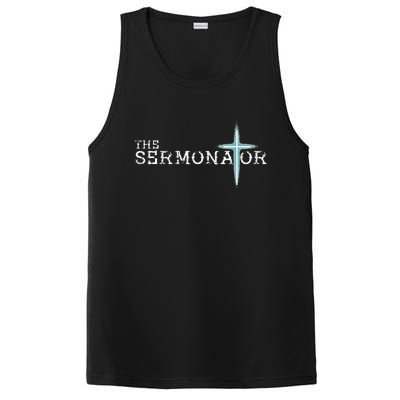 The Sermonator Pastor Appreciation Christian Cross PosiCharge Competitor Tank