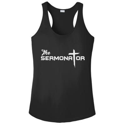 The Sermonator Pastor Ladies PosiCharge Competitor Racerback Tank