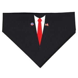 Tuxedo Suit Presidents Day Trump Pin Costume USA-Made Doggie Bandana