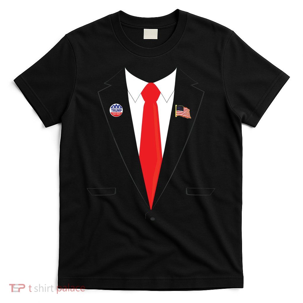Tuxedo Suit Presidents Day Trump Pin Costume T-Shirt