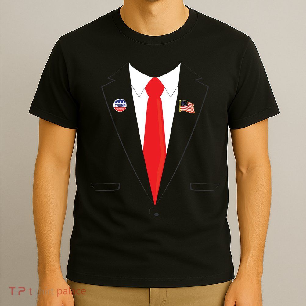 Tuxedo Suit Presidents Day Trump Pin Costume T-Shirt