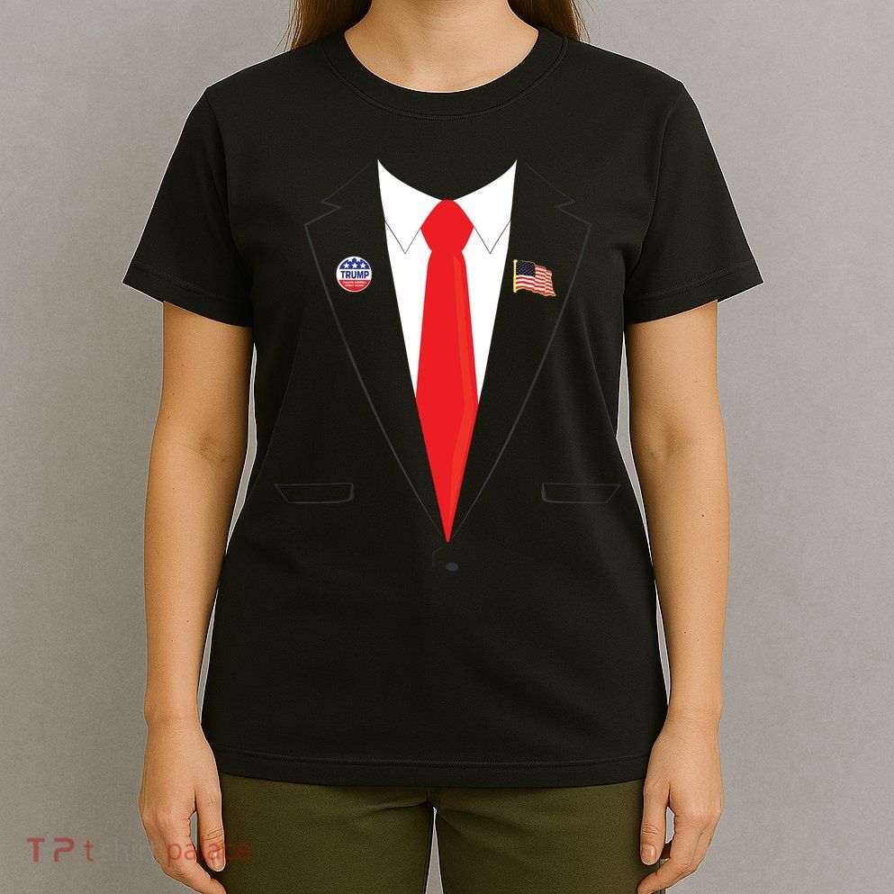 Tuxedo Suit Presidents Day Trump Pin Costume T-Shirt