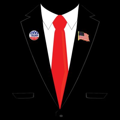 Tuxedo Suit Presidents Day Trump Pin Costume T-Shirt