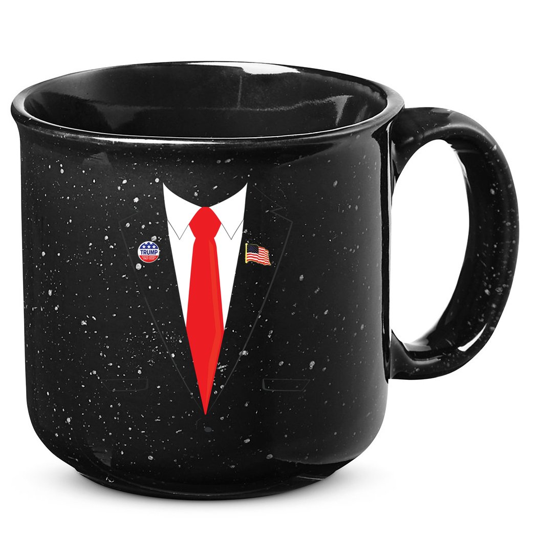 Tuxedo Suit Presidents Day Trump Pin Costume 15oz Campfire Ceramic Mug