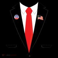 Tuxedo Suit Presidents Day Trump Pin Costume Poster